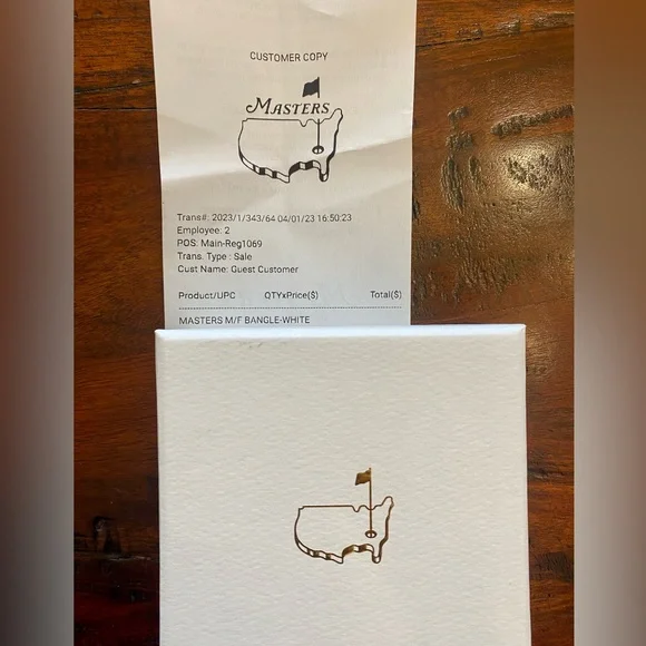 NEW Masters bangle bracelet, white and gold, Augusta National, Golf - Picture 4 of 5